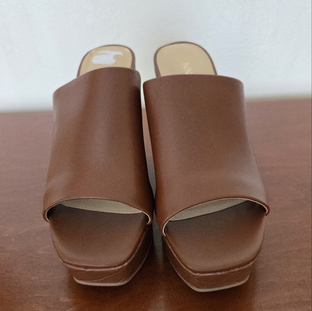 NINE WEST  PLATFORM WEDGE SANDALS |SIZE 7 | BROWN